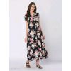 Seasons Black Floral Women's Western Dresses