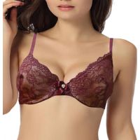 About U Non Padded Maroon Lace Bra