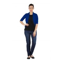 MSS Wings Royal Blue Viscose High Fashionable Shrug