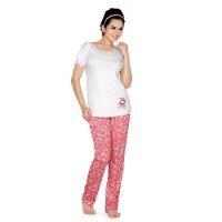 Town Girl-Solid Colour Top Spiral Design Pyjama Night Suit	