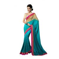 Mizzoli Sizzling Light Green & Beige Georgette Saree