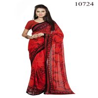 Viva N Diva Red Colored Georgette Printed Saree.