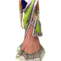 Viva N Diva Dusty Pink And Green Colored Net  Saree