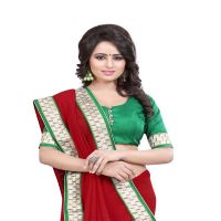 Red Colored Georgette Saree