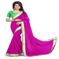 Pink Colored Georgette Saree.