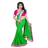 Green Colored Georgette Saree