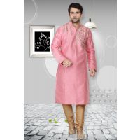Elegant Pink Men Kurta Chudihar Set