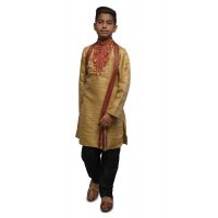 Designer Fawn Printed Kids Kurta Chudihar Set