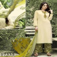 Viva N Diva Off White Colored Satin Cotton Suit.