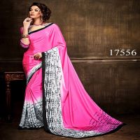 Viva N Diva Pink Colored Silk Crepe Printed Saree
