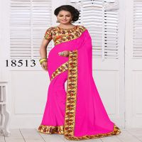 Viva N Diva Pink Colored Georgette Saree.