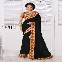 Viva N Diva Black Colored Georgette Saree.