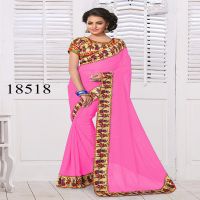 Viva N Diva Pink Colored Georgette Saree.