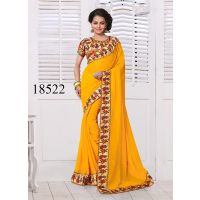 Viva N Diva Yellow Colored Georgette Saree.