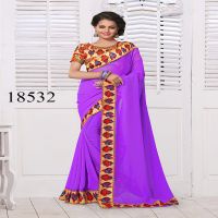 Viva N Diva Purple Colored Georgette Saree.