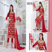 Viva N Diva Red Colored Georgette Suit.