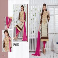 Viva N Diva Beige & Brown Colored Georgette Suit.