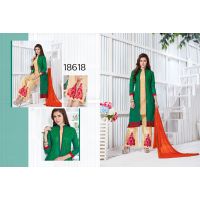 Viva N Diva Beige & Green Colored Georgette Suit.