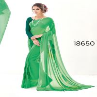 Viva N Diva Green Colored Pure Georgette Saree.