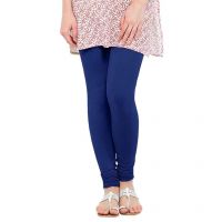 Comfort Fit Stretchable Dark Blue Cotton Legging