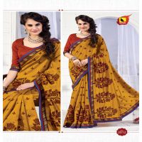 Kangana Orange Gold Dupion Silk Saree