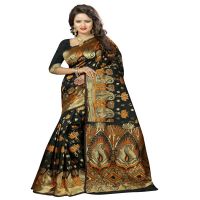 Black Colored Banarasi Silk Saree