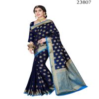 Viva N Diva Navy Blue Colored Banarasi Silk Saree