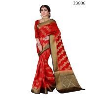 Viva N Diva Red Colored Banarasi silk saree.