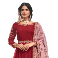 Viva N Diva Red Colored Georgette Salwar Suit