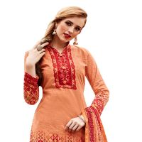 Viva N Diva Orange & Red  Colored Cambric Cotton Salwar Suit.