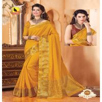 Rudraksha Orange  New Fancy Tussar Silk Saree