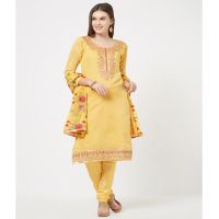 Viva N Diva Yellow Colored Chanderi Salwar Suit