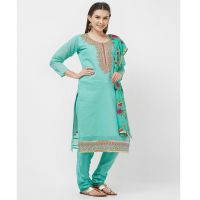 Viva N Diva Sea Green Colored Chanderi Salwar Suit