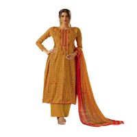 Viva N Diva Mustard Colored Cotton Print Salwar Suit