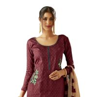 Viva N Diva Maroon Colored Cotton Print Salwar Suit