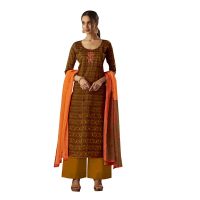 Viva N Diva Brown Colored Cotton Print Salwar Suit