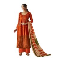 Viva N Diva Dark Orange Colored Cotton Print Salwar Suit