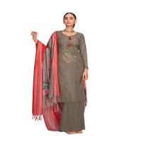Viva N Diva Olive Colored Muslin Silk Salwar Suit