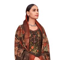 Viva N Diva Dark Brown Colored Muslin Silk Salwar Suit