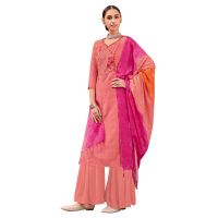 Viva N Diva Peach Colored Muslin Silk Salwar Suit