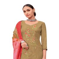 Viva N Diva Beige Colored Muslin Silk Salwar Suit