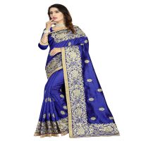 Royal Blue Colored Art Silk Saree