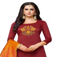 Viva N Diva Maroon Colored Silk Patiala Salwar Suit