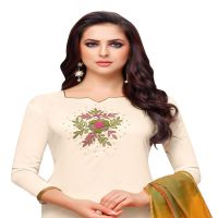 Viva N Diva Off White Colored Silk Patiala Salwar Suit
