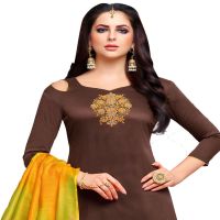Viva N Diva Brown Colored Silk Patiala Salwar Suit