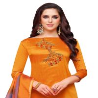 Viva N Diva Orange Colored Silk Patiala Salwar Suit