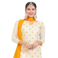 Viva N Diva Off White Colored Chanderi Silk Salwar Suit