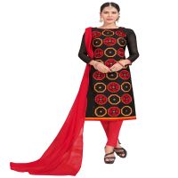 Viva N Diva Black Colored Chanderi Silk Salwar Suit