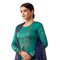 Viva N Diva Light Teal Colored Pure Silk Salwar Suit
