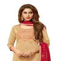 Viva N Diva Beige Colored South Cotton Slub Salwar Suit
